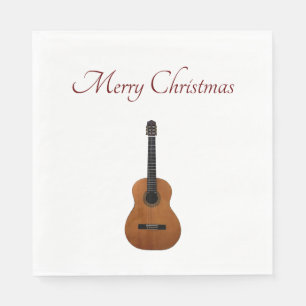 Merry kerst Aoustic Guitar Musical Servet