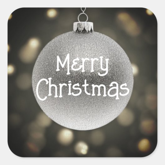 Merry kerst Bauble Vierkante Sticker (Voorkant)