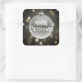 Merry kerst Bauble Vierkante Sticker (Tas)