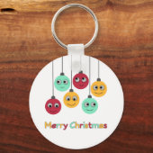 Merry kerst Baubles Sleutelhanger (Voorkant)