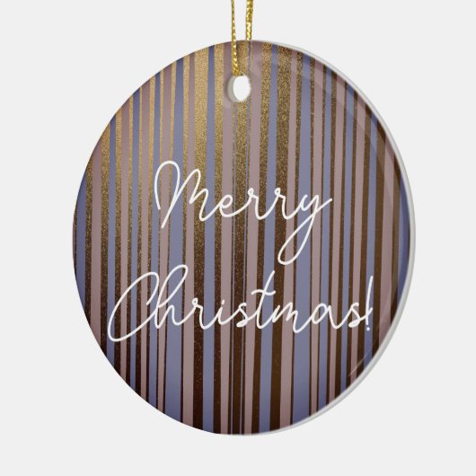 Merry kerst Boho Gold Glitter Pink Lila Keramisch Ornament (Links)