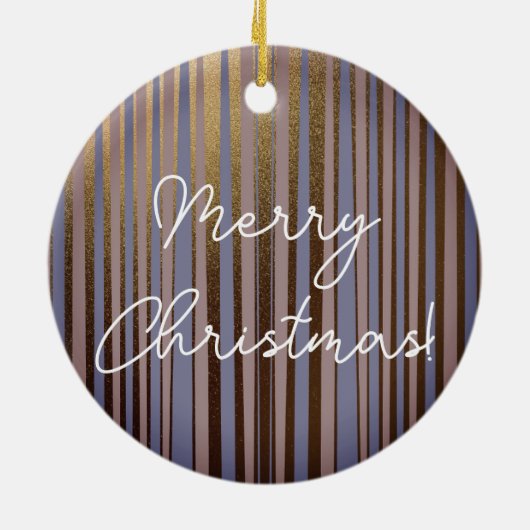 Merry kerst Boho Gold Glitter Pink Lila Keramisch Ornament (Achterkant)