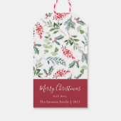 Merry kerst Botanical Cadeaulabel (Achterkant)