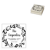 Merry kerst Botanical Garland Handschrift Rubberstempel (Gestempeld)