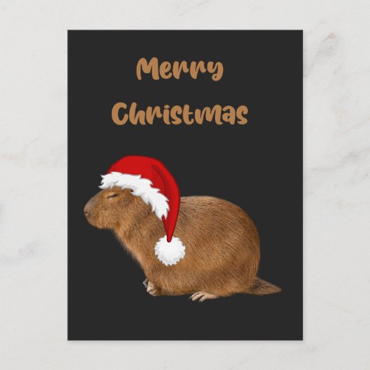 Merry kerst Capybara Briefkaart (Voorkant)