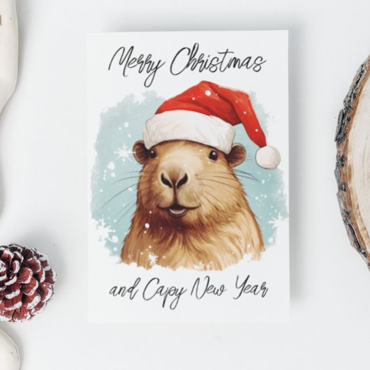 Merry kerst Capybara Kaart