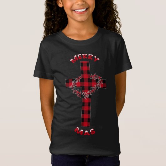 Merry kerst Christelijke Cross Buffalo Pset Paja T-shirt (Voorkant)