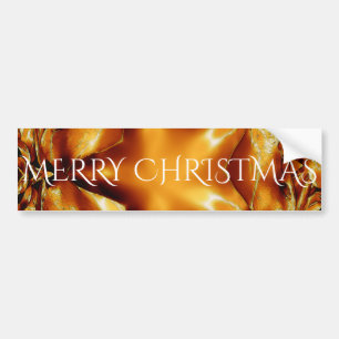 Merry kerst Copper Gold Shiny Star Bumpersticker