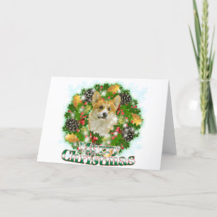 Merry kerst Corgi Feestdagen Kaart