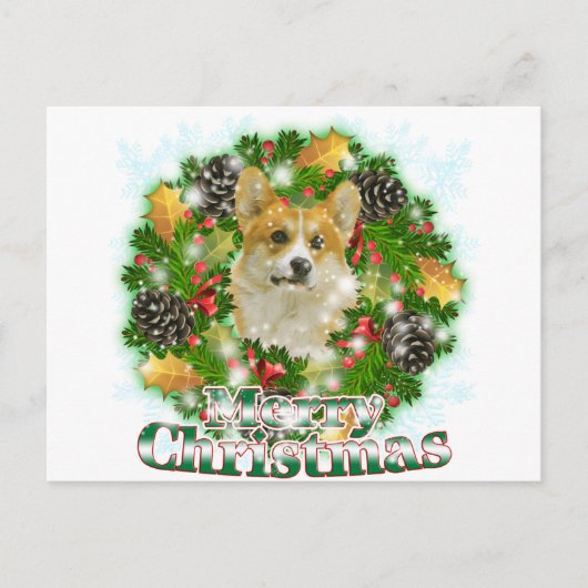 Merry kerst Corgi Feestdagenkaart (Voorkant)