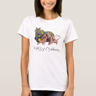 Merry kerst Crabmas Hermit Crab Crustacean T-shirt