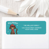 Merry kerst Cute Cat Etiket (Insitu)