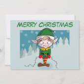 Merry kerst Cute Elf Feestdagenkaart (Voorkant)