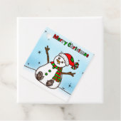Merry kerst Cute Plump Snowman Bedankjes Labels (In situ)