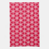 Merry kerst Cute Red Snowflakes Theedoek (Verticaal)