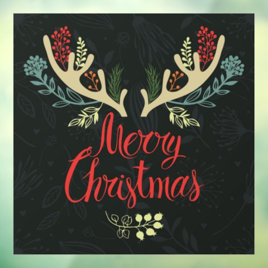 Merry kerst Deer Antlers Raamsticker (Vel 3)