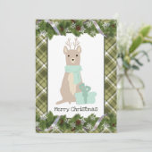 Merry kerst Deer Flat Wenskaart Kaart (Staand voorkant)