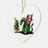 Merry kerst Dragon Keramisch Ornament (Links)