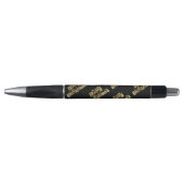 Merry kerst Elegant Black Gold Star Typografie Pen (Voorkant)