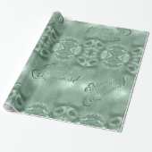Merry kerst Elegant Mint Green Cadeaupapier (Uitgerold)