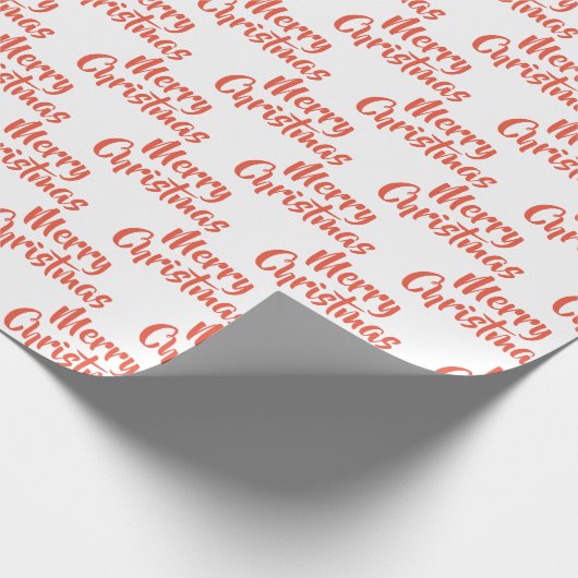 Merry kerst Elegant Script Patroon Cadeaupapier (Hoek)