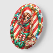 Merry kerst Elf Grote Klok (Hoek)