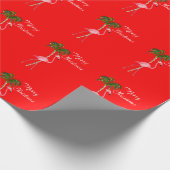 Merry kerst Flamingo Cadeaupapier (Hoek)