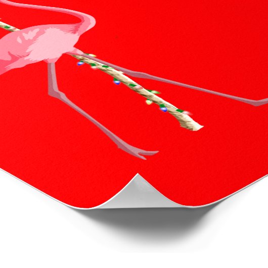 Merry kerst Flamingo Poster (Hoek)