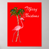 Merry kerst Flamingo Poster (Voorkant)