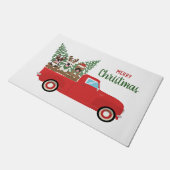 Merry kerst French Bulldogs Red Pickup Truck Deurmat (Schuin)