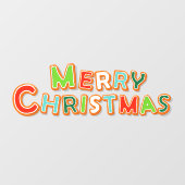 Merry kerst Gingerbrood Cookie Font Bakery Raamsticker (Vel)