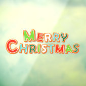 Merry kerst Gingerbrood Cookie Font Bakery Raamsticker (Vel 3)