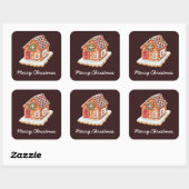 Merry kerst Gingerbrood House Vierkante Sticker (Vel)