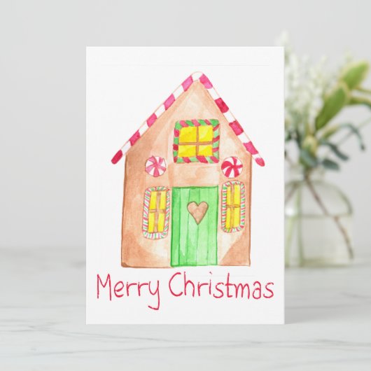 Merry kerst Gingerbrood Kaart (Staand voorkant)