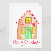 Merry kerst Gingerbrood Kaart (Voorkant / Achterkant)