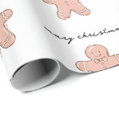 Merry kerst Gingerbrood Man Cadeaupapier (Rol Hoek)