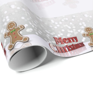 Merry kerst Gingerbrood Man Cadeaupapier