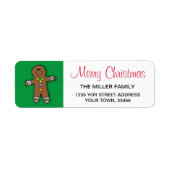 Merry kerst Gingerbrood Man Etiket (Voorkant)