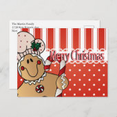 Merry kerst Gingerbrood Man Feestdagenkaart (Voorkant / Achterkant)