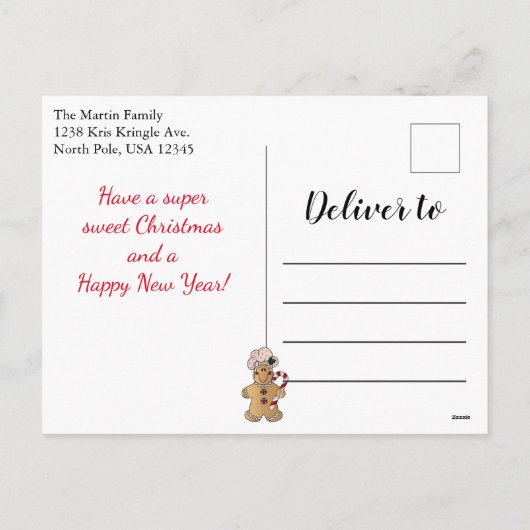 Merry kerst Gingerbrood Man Feestdagenkaart (Achterkant)