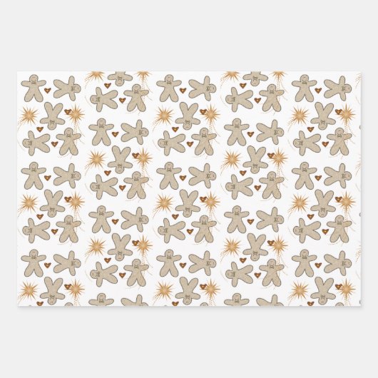 Merry kerst Gingerbrood Man Inpakpapier Vel (Voorkant)