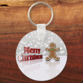 Merry kerst Gingerbrood Man Sleutelhanger (Voorkant)