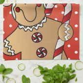 Merry kerst Gingerbrood Man Theedoek (Gevouwen)