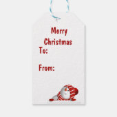 Merry kerst gnome cadeaulabel (Achterkant)