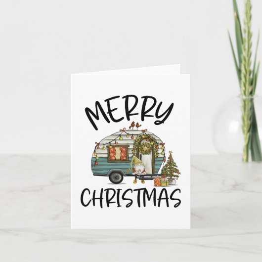 Merry kerst gnome feestdagen kaart (Voorkant)