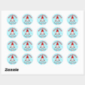 Merry kerst gnome ronde sticker (Vel)