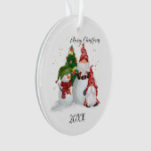 Merry kerst Gnomes Snowman Ornament (voorkant)