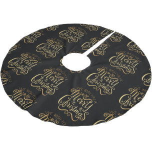 Merry kerst Gold Typografie Black Chic Kerstboom Rok