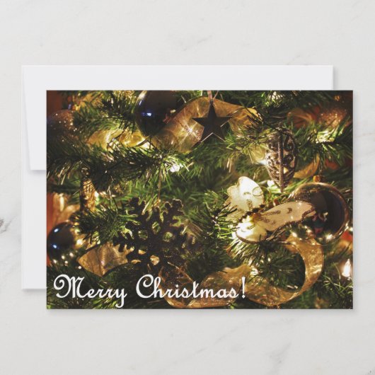 Merry kerst Golden Butterfly Kaart (Voorkant)