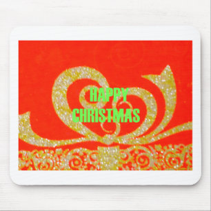 Merry kerst Golden Red Snow flex Muismat